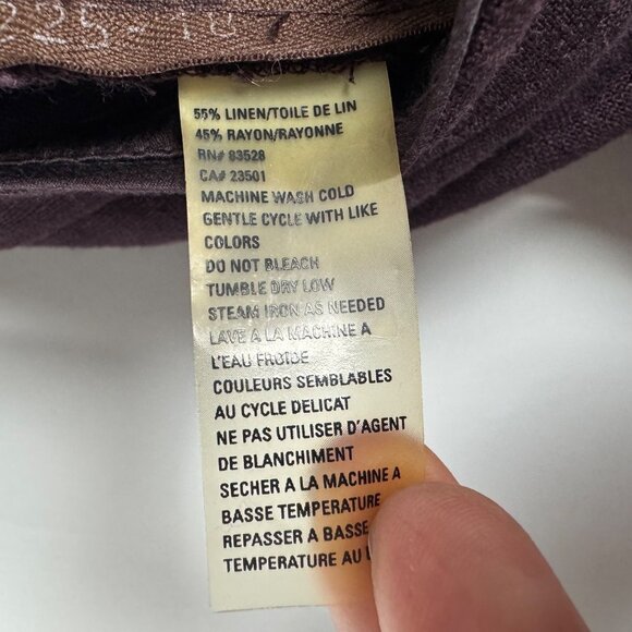 Easel‎ Linen Blend Plum Women's Sz 12 Straight Leg Pants Summer Work Pants - Picture 5 of 6